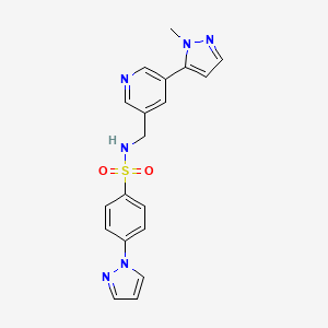 N-((5-(1-methyl-1H-pyrazol-5-yl)pyridin-3-yl)methyl)-4-(1H-pyrazol-1-yl)benzenesulfonamide