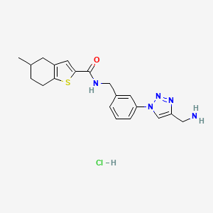 N-[[3-[4-(Aminomethyl)triazol-1-yl]phenyl]methyl]-5-methyl-4,5,6,7-tetrahydro-1-benzothiophene-2-carboxamide;hydrochloride