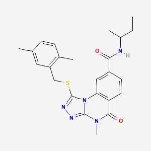 molecular formula C24H27N5O2S B2707900 N-(sec-butyl)-1-((2,5-dimethylbenzyl)thio)-4-methyl-5-oxo-4,5-dihydro-[1,2,4]triazolo[4,3-a]quinazoline-8-carboxamide CAS No. 1111237-83-2