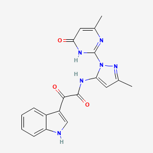 2-(1H-Indol-3-yl)-N-(3-methyl-1-(4-methyl-6-oxo-1,6-dihydropyrimidin-2-yl)-1H-pyrazol-5-yl)-2-oxoacetamide