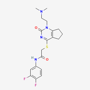 N-(3,4-difluorophenyl)-2-((1-(2-(dimethylamino)ethyl)-2-oxo-2,5,6,7-tetrahydro-1H-cyclopenta[d]pyrimidin-4-yl)thio)acetamide