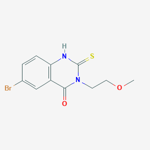 molecular formula C11H11BrN2O2S B2707915 6-bromo-2-mercapto-3-(2-methoxyethyl)quinazolin-4(3H)-one CAS No. 854036-05-8