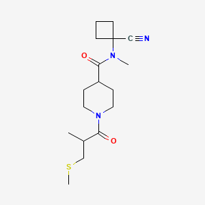 N-(1-cyanocyclobutyl)-N-methyl-1-[2-methyl-3-(methylsulfanyl)propanoyl]piperidine-4-carboxamide
