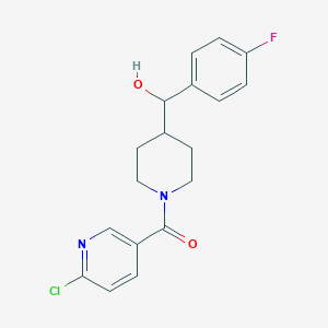 molecular formula C18H18ClFN2O2 B2707921 [1-(6-Chloropyridine-3-carbonyl)piperidin-4-yl](4-fluorophenyl)methanol CAS No. 1356623-03-4