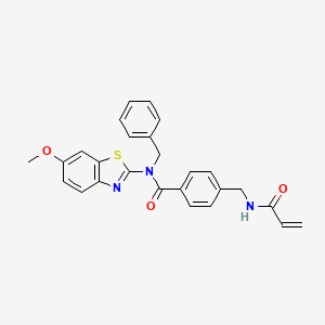 molecular formula C26H23N3O3S B2707924 N-benzyl-N-(6-methoxy-1,3-benzothiazol-2-yl)-4-[(prop-2-enamido)methyl]benzamide CAS No. 1647231-28-4