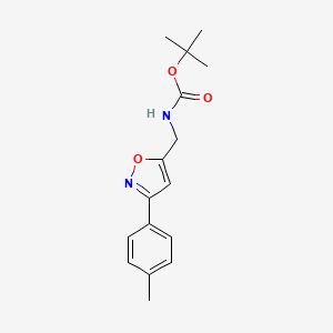 molecular formula C16H20N2O3 B2707928 Tert-butyl N-[[3-(4-methylphenyl)-1,2-oxazol-5-yl]methyl]carbamate CAS No. 2551116-46-0