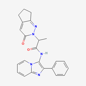 2-(3-oxo-3,5,6,7-tetrahydro-2H-cyclopenta[c]pyridazin-2-yl)-N-(2-phenylimidazo[1,2-a]pyridin-3-yl)propanamide