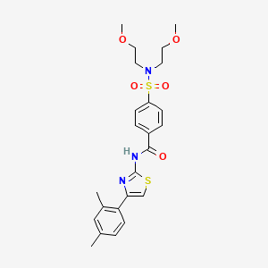molecular formula C24H29N3O5S2 B2707942 4-[双(2-甲氧基乙基)磺酰氨基]-N-[4-(2,4-二甲基苯基)-1,3-噻唑-2-基]苯甲酰胺 CAS No. 361159-60-6