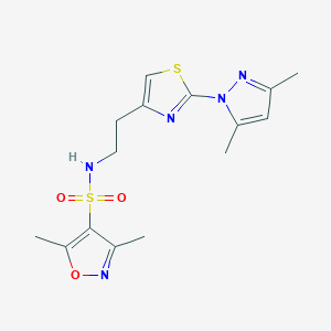 N-(2-(2-(3,5-dimethyl-1H-pyrazol-1-yl)thiazol-4-yl)ethyl)-3,5-dimethylisoxazole-4-sulfonamide
