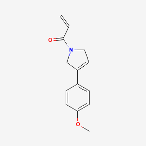 molecular formula C14H15NO2 B2707949 1-[3-(4-Methoxyphenyl)-2,5-dihydropyrrol-1-yl]prop-2-en-1-one CAS No. 2308228-92-2