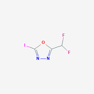 molecular formula C3HF2IN2O B2707959 2-(二氟甲基)-5-碘-1,3,4-噁二唑 CAS No. 1600938-27-9