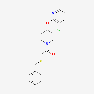 molecular formula C19H21ClN2O2S B2707961 2-(Benzylthio)-1-(4-((3-chloropyridin-2-yl)oxy)piperidin-1-yl)ethanone CAS No. 1448122-97-1