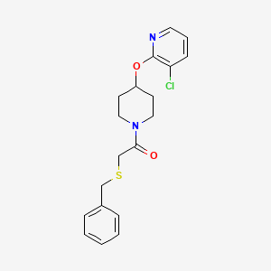 molecular formula C19H21ClN2O2S B2707961 2-(苄硫基)-1-(4-((3-氯吡啶-2-基)氧基)哌啶-1-基)乙酮 CAS No. 1448122-97-1