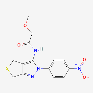 molecular formula C14H14N4O4S B2707962 2-methoxy-N-[2-(4-nitrophenyl)-2H,4H,6H-thieno[3,4-c]pyrazol-3-yl]acetamide CAS No. 893951-62-7