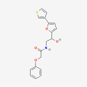 molecular formula C18H17NO4S B2707963 N-(2-hydroxy-2-(5-(thiophen-3-yl)furan-2-yl)ethyl)-2-phenoxyacetamide CAS No. 2034343-96-7