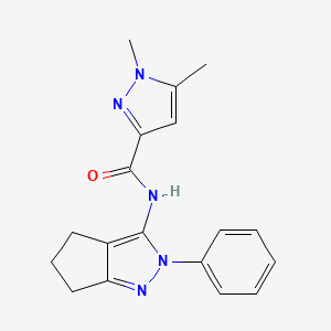 molecular formula C18H19N5O B2707964 1,5-二甲基-N-(2-苯基-2,4,5,6-四氢环戊[c]嘧啶-3-基)-1H-吡唑-3-羧酰胺 CAS No. 1170404-28-0
