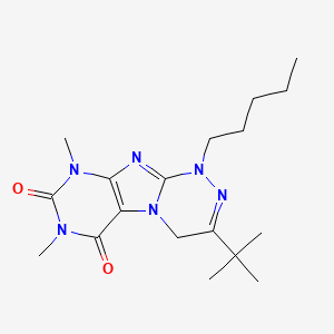 molecular formula C18H28N6O2 B2707965 3-(tert-butyl)-7,9-dimethyl-1-pentyl-5,7,9-trihydro-4H-1,2,4-triazino[4,3-h]pu rine-6,8-dione CAS No. 898448-63-0