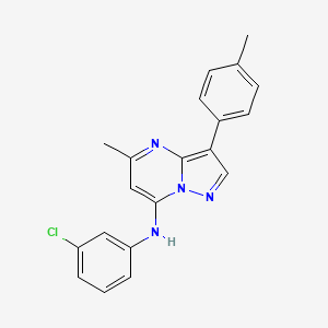 molecular formula C20H17ClN4 B2707969 N-(3-氯苯基)-5-甲基-3-(4-甲基苯基)吡唑并[1,5-a]嘧啶-7-胺 CAS No. 890611-74-2