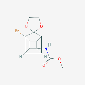 molecular formula C13H14BrNO4 B270798 Methyl 1-bromospiro(pentacyclo[4.3.0.0~2,5~.0~3,8~.0~4,7~]nonane-9,2'-[1,3]-dioxolane)-4-ylcarbamate 