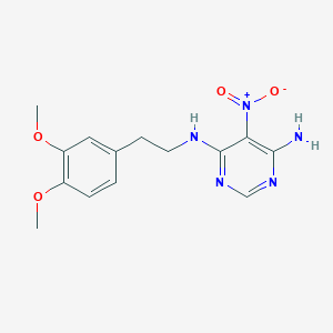 molecular formula C14H17N5O4 B2707981 N-[2-(3,4-二甲氧基苯基)乙基]-5-硝基嘧啶-4,6-二胺 CAS No. 450344-96-4