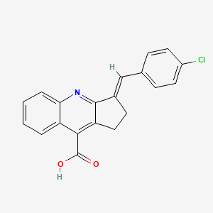 molecular formula C20H14ClNO2 B2707988 3-[(4-chlorophenyl)methylidene]-1H,2H,3H-cyclopenta[b]quinoline-9-carboxylic acid CAS No. 522624-46-0