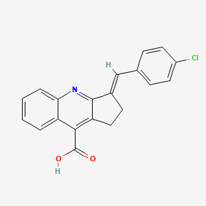 (3E)-3-[(4-chlorophenyl)methylidene]-1,2-dihydrocyclopenta[b]quinoline-9-carboxylic acid