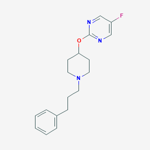 molecular formula C18H22FN3O B2708000 5-Fluoro-2-[1-(3-phenylpropyl)piperidin-4-yl]oxypyrimidine CAS No. 2380143-04-2