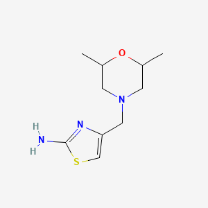molecular formula C10H17N3OS B2708029 4-[(2,6-Dimethylmorpholin-4-yl)methyl]-1,3-thiazol-2-amine CAS No. 929974-25-4