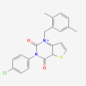 molecular formula C21H17ClN2O2S B2708034 3-(4-chlorophenyl)-1-[(2,5-dimethylphenyl)methyl]-1H,2H,3H,4H-thieno[3,2-d]pyrimidine-2,4-dione CAS No. 1326931-35-4