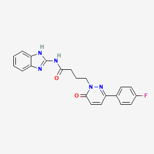 molecular formula C21H18FN5O2 B2708042 N-(1H-benzo[d]imidazol-2-yl)-4-(3-(4-fluorophenyl)-6-oxopyridazin-1(6H)-yl)butanamide CAS No. 1251604-18-8