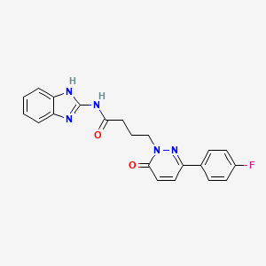 molecular formula C21H18FN5O2 B2708042 N-(1H-苯并[d]咪唑-2-基)-4-(3-(4-氟苯基)-6-氧代吡啶-1(6H)-基)丁酰胺 CAS No. 1251604-18-8