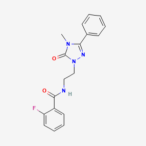 molecular formula C18H17FN4O2 B2708043 2-氟-N-(2-(4-甲基-5-氧代-3-苯基-4,5-二氢-1H-1,2,4-三唑-1-基)乙基)苯甲酰胺 CAS No. 1203177-05-2