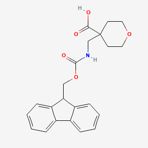 molecular formula C22H23NO5 B2708045 Fmoc-4-aminomethyl-tetrahydropyran-4-carboxylic acid CAS No. 946716-29-6