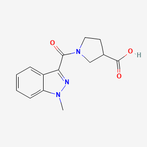 molecular formula C14H15N3O3 B2708050 1-(1-Methyl-1H-indazole-3-carbonyl)pyrrolidine-3-carboxylic acid CAS No. 1707375-82-3