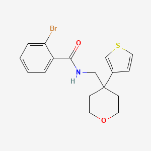 molecular formula C17H18BrNO2S B2708060 2-bromo-N-((4-(thiophen-3-yl)tetrahydro-2H-pyran-4-yl)methyl)benzamide CAS No. 2320682-75-3