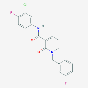 molecular formula C19H13ClF2N2O2 B2708070 N-(3-chloro-4-fluorophenyl)-1-(3-fluorobenzyl)-2-oxo-1,2-dihydropyridine-3-carboxamide CAS No. 946245-28-9