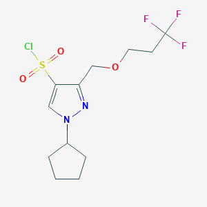 1-cyclopentyl-3-[(3,3,3-trifluoropropoxy)methyl]-1H-pyrazole-4-sulfonyl chloride