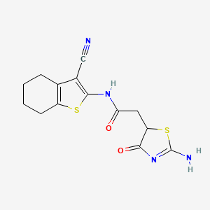 N-(3-cyano-4,5,6,7-tetrahydrobenzo[b]thiophen-2-yl)-2-(2-imino-4-oxothiazolidin-5-yl)acetamide
