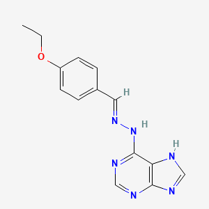 (E)-6-(2-(4-ethoxybenzylidene)hydrazinyl)-9H-purine