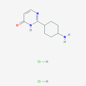 molecular formula C10H17Cl2N3O B2708106 2-[(5-(4-(3,3-二甲基丁酰)哌嗪-1-基)-1,3,4-噻二唑-2-基)硫基]-N-(2-甲氧基乙基)乙酰胺 CAS No. 2137143-73-6
