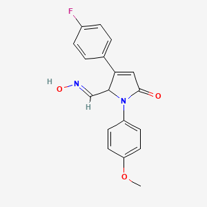 molecular formula C18H15FN2O3 B2708107 3-(4-fluorophenyl)-1-(4-methoxyphenyl)-5-oxo-2,5-dihydro-1H-pyrrole-2-carbaldehyde oxime CAS No. 338793-32-1