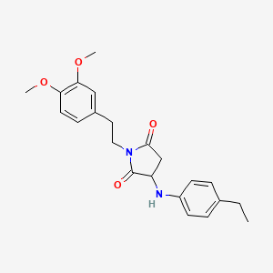 molecular formula C22H26N2O4 B2708114 1-(3,4-二甲氧基苯乙基)-3-((4-乙基苯基)氨基)吡咯烷-2,5-二酮 CAS No. 1008185-96-3