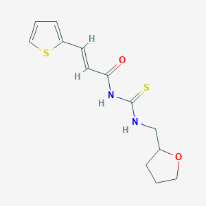 B2708132 (2E)-N-[(tetrahydrofuran-2-ylmethyl)carbamothioyl]-3-(thiophen-2-yl)prop-2-enamide CAS No. 649712-38-9