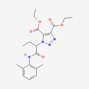 molecular formula C20H26N4O5 B2708138 diethyl 1-(1-{[(2,6-dimethylphenyl)amino]carbonyl}propyl)-1H-1,2,3-triazole-4,5-dicarboxylate CAS No. 865656-91-3