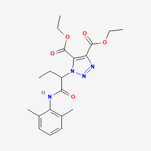 molecular formula C20H26N4O5 B2708138 4,5-diethyl 1-{1-[(2,6-dimethylphenyl)carbamoyl]propyl}-1H-1,2,3-triazole-4,5-dicarboxylate CAS No. 865656-91-3