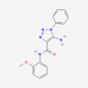 molecular formula C16H15N5O2 B2708141 5-氨基-N-(2-甲氧基苯基)-1-苯基-1H-1,2,3-三唑-4-甲酰胺 CAS No. 950248-65-4