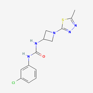 molecular formula C13H14ClN5OS B2708143 1-(3-Chlorophenyl)-3-[1-(5-methyl-1,3,4-thiadiazol-2-yl)azetidin-3-yl]urea CAS No. 2415534-27-7