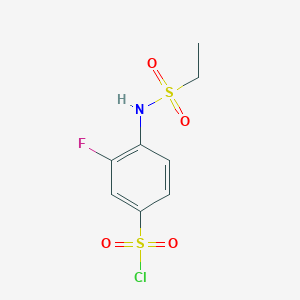 molecular formula C8H9ClFNO4S2 B2708145 4-乙烷磺酰氨基-3-氟苯基-1-磺酰氯 CAS No. 1016711-12-8