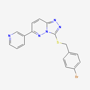 molecular formula C17H12BrN5S B2708154 3-[(4-Bromophenyl)methylsulfanyl]-6-pyridin-3-yl-[1,2,4]triazolo[4,3-b]pyridazine CAS No. 894058-77-6