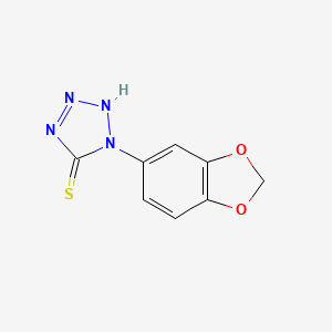 molecular formula C8H6N4O2S B2708155 1-(1,3-benzodioxol-5-yl)-1H-tetrazole-5-thiol CAS No. 370079-10-0